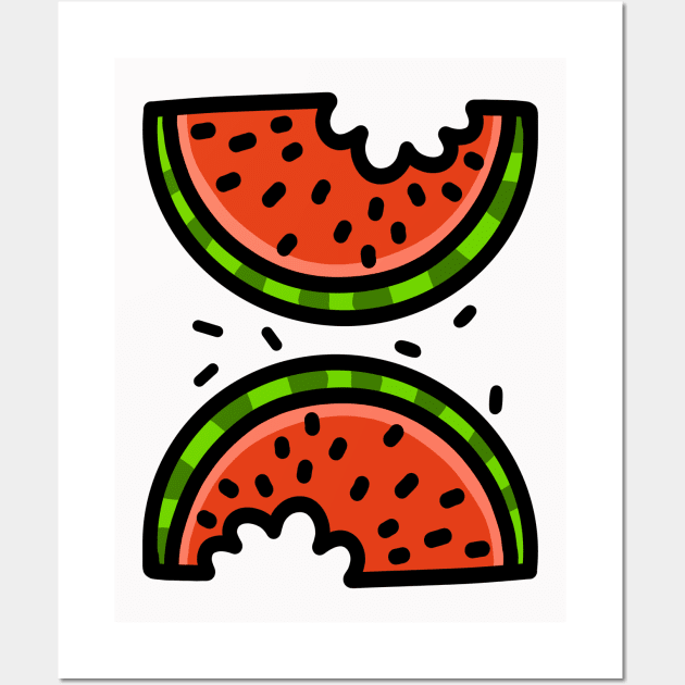 Cute Watermelon Fresh Fruit Wall Art by Trippycollage